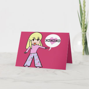 Cartes Pour Fêtes Annuelles Chibi Valentine Coeurs Hugs et Baisers