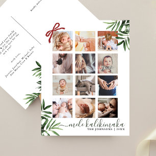 Cartes Pour Fêtes Annuelles Chic 12 Photo Collage Mele Kalikimaka Tropical