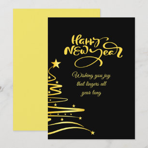 Cartes Pour Fêtes Annuelles Chic 2026 Nouvel An Soirée Doré Paillettes Noir