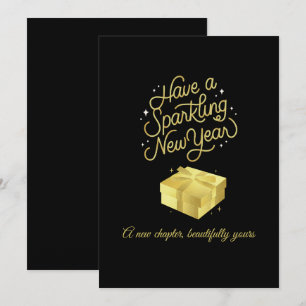 Cartes Pour Fêtes Annuelles Chic 2026 Soirée du Nouvel An Or Paillettes Noir 