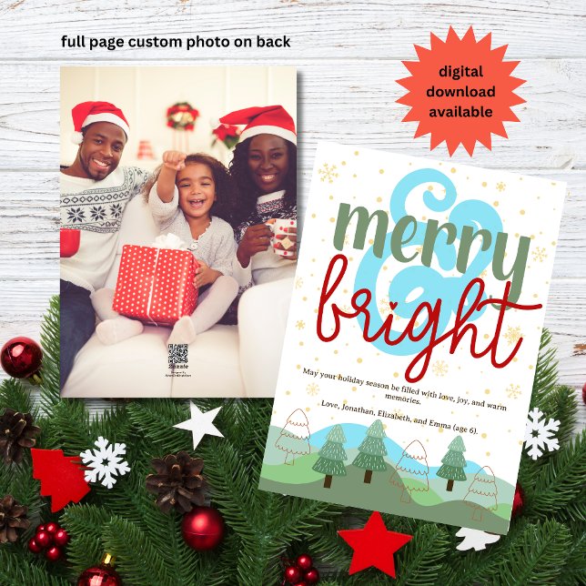 Cartes Pour Fêtes Annuelles Chic Bohemian Christmas pleine page photo (Créateur téléchargé)