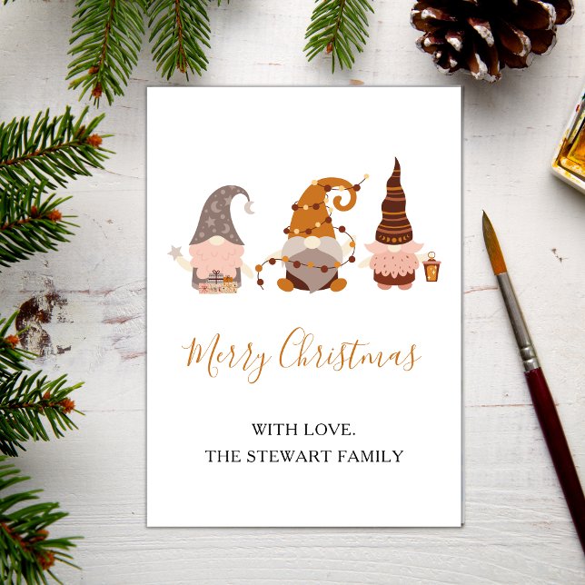 Cartes Pour Fêtes Annuelles Chic Boho Christmas Gnome Modern Holiday Card (Créateur téléchargé)