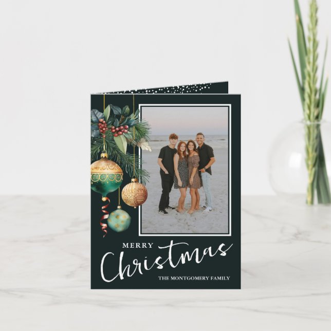 Cartes Pour Fêtes Annuelles Chic Christmas Tree Ornaments Flat (Devant)