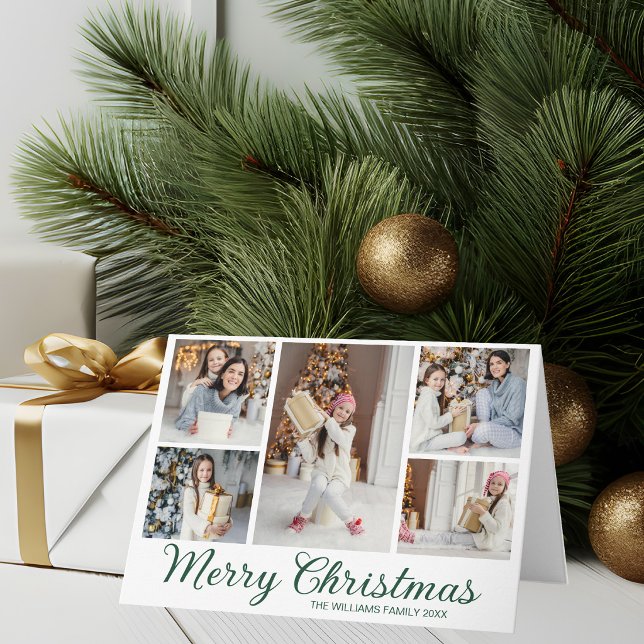 Cartes Pour Fêtes Annuelles Chic Collage Photo de Noël Minimaliste Joyeux (Créateur téléchargé)