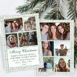Cartes Pour Fêtes Annuelles Chic En vichy Christmas Custom 9 Photo Collage<br><div class="desc">Carte parfaite pour un accueil de vacances amusant! L'art fait main pour vous ! ENTIÈREMENT PERSONNALISABLE ! Cliquez sur "Personnaliser" ci-dessus pour modifier le texte sur le devant et ajouter vos propres photos à l'avant et à l'arrière. Cliquez sur "modifier à l'aide de l'outil de conception" pour ajuster les polices,...</div>
