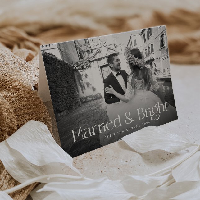 Cartes Pour Fêtes Annuelles Chic et élégant | Noël marié avec photo (Créateur téléchargé)