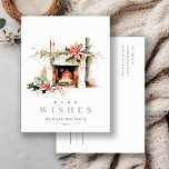 Cartes Pour Fêtes Annuelles Chic foyer Poinsettia Chaleureux voeux de Noël<br><div class="desc">Si vous avez besoin d'une personnalisation supplémentaire,  n'hésitez pas à m'envoyer un message sur yellowfebstudio@gmail.com .</div>