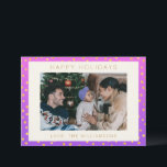 Cartes Pour Fêtes Annuelles Chic Glam Violet Or Rose Gold Polka Dot Photo Pers<br><div class="desc">Jolie Carte de Fêtes avec Motif Pastel Rose et Violet et Points Dorés</div>