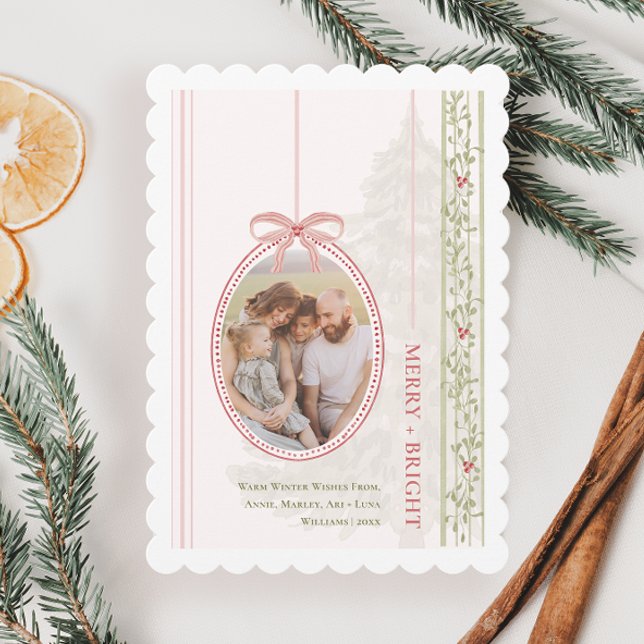 Cartes Pour Fêtes Annuelles Chic grand-millénaire Coquette Noël Deux photos (Créateur téléchargé)