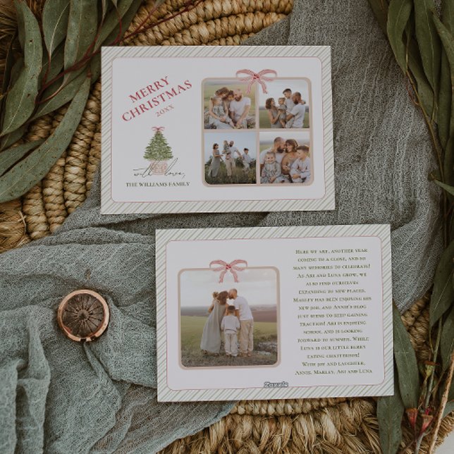 Cartes Pour Fêtes Annuelles Chic Grandmillennial Coquette Christmas 5 Photo (Créateur téléchargé)