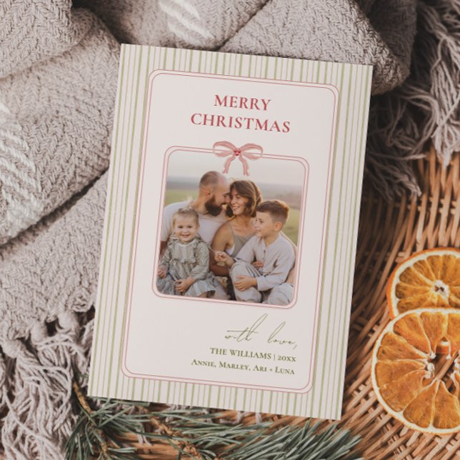 Cartes Pour Fêtes Annuelles Chic Grandmillennial Coquette Photo de Noël (Créateur téléchargé)