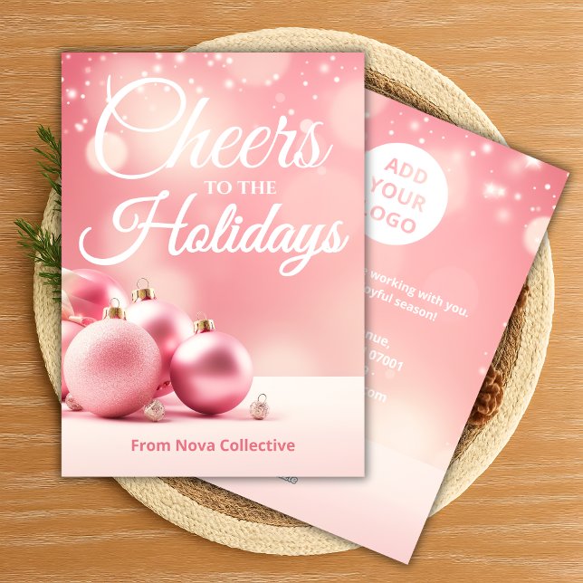 Cartes Pour Fêtes Annuelles Chic Holiday Card | Custom Business Message (Créateur téléchargé)