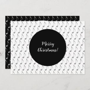 Cartes Pour Fêtes Annuelles Chic Houndstooth Notes musicales Joyeux Noël