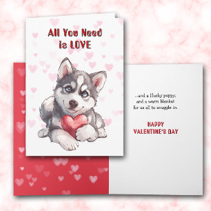 Cartes Pour Fêtes Annuelles Chic Husky Chien Chien Chien Tout Ce Dont Vous Ave
