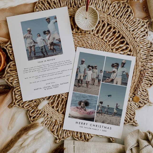 Cartes Pour Fêtes Annuelles Chic Joyeux Noël Année En Revue 5 Photo (Créateur téléchargé)