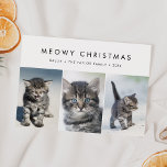 Cartes Pour Fêtes Annuelles Chic Meowy Noël Nouveau Chat Photo Famille<br><div class="desc">Cette carte de vacances chic meowy Christmas new cat famille photo est la salutation simple parfaite pour montrer votre nouveau chaton. Le design simple est composé d'une typographie minimaliste classique en noir et blanc, dans un style boho rustique. Personnalisable dans n'importe quelle couleur. Gardez le design minimal et élégant, en...</div>