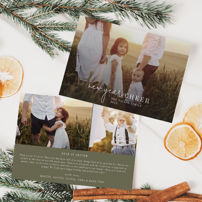 Cartes Pour Fêtes Annuelles Chic moderne | Découvrir photo verte Nouvelles du  (Créateur téléchargé)