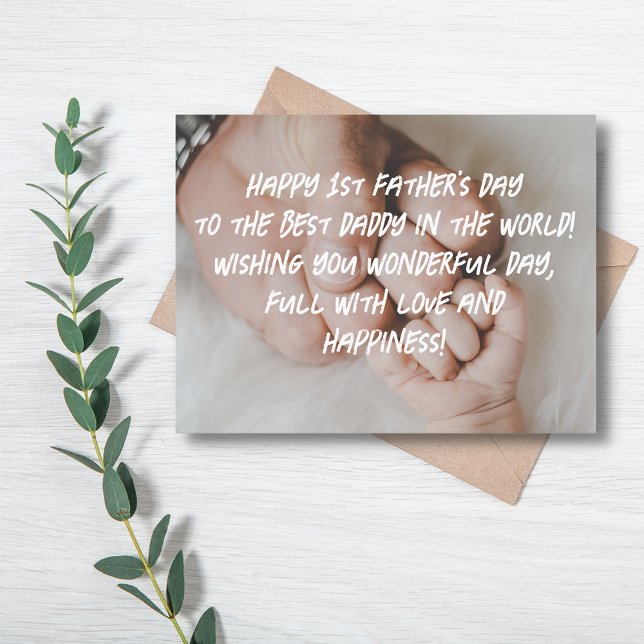 Cartes Pour Fêtes Annuelles chic moderne Happy 1ère fête des pères photo desig (Créateur téléchargé)