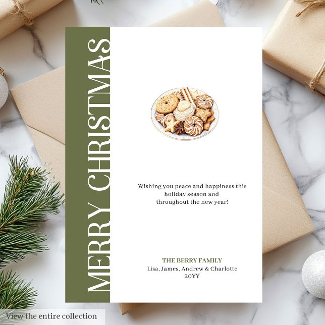 Cartes Pour Fêtes Annuelles Chic Neutral Christmas Cookies Digital Greeting  (Chic Neutral Christmas Cookies Digital Greeting Holiday Card)