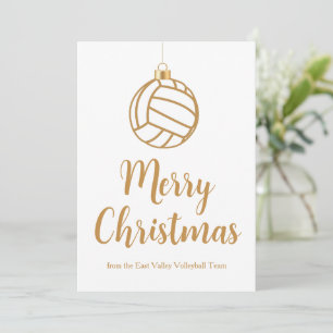 Cartes Pour Fêtes Annuelles Chic Or Volleyball Joyeux Noël Personnalisé