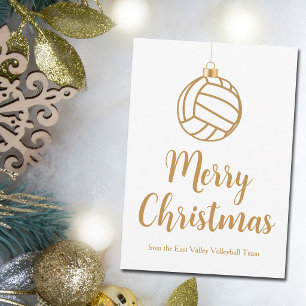 Cartes Pour Fêtes Annuelles Chic Or Volleyball Joyeux Noël Personnalisé