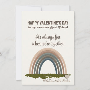 Cartes Pour Fêtes Annuelles Chic Rainbow Valentine's Day Card pour meilleur am
