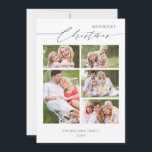 Cartes Pour Fêtes Annuelles Chic script 5 Family Photo Collage Christmas<br><div class="desc">Script 5 Family Photo Collage Christmas Holiday Card.</div>