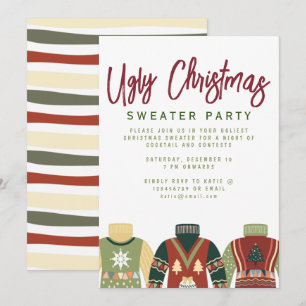 Cartes Pour Fêtes Annuelles Chic Tacky Ugly Christmas Sweater Party