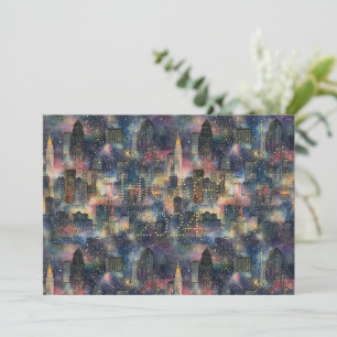 Cartes Pour Fêtes Annuelles Chicago à Noël et au Nouvel An en aquarelles