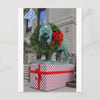 Cartes Pour Fêtes Annuelles Chicago Art Institute Lion décoré pour Noël