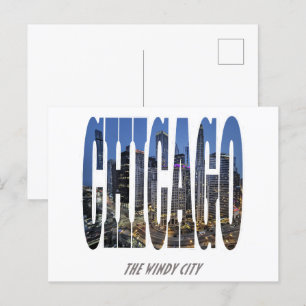 Cartes Pour Fêtes Annuelles Chicago Skyline
