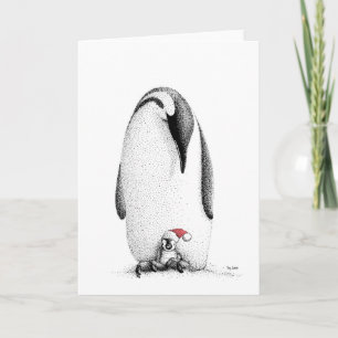 Cartes Pour Fêtes Annuelles Chick de pingouin dans un chapeau de Père Noël