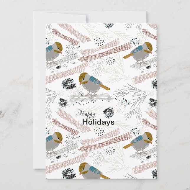 Cartes Pour Fêtes Annuelles Chickadee Doux Et Mignons Hiver (Devant)
