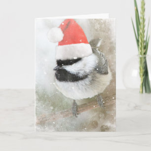 Cartes Pour Fêtes Annuelles Chickadee mignon de Père Noël
