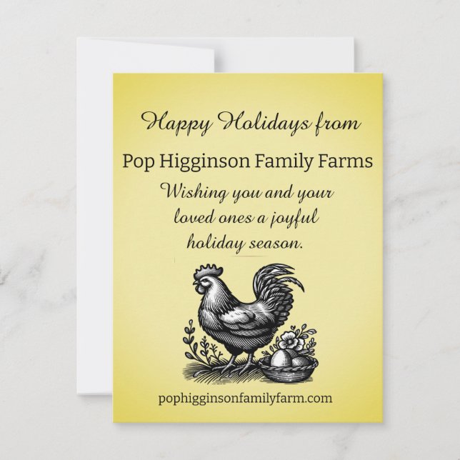Cartes Pour Fêtes Annuelles Chicken Farm (Devant)