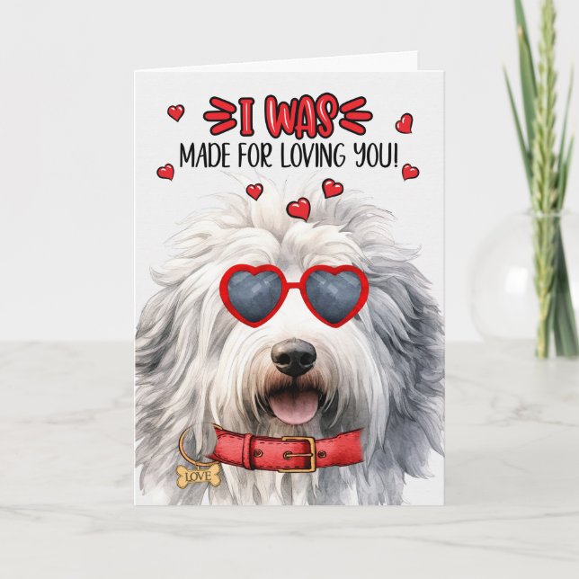 Cartes Pour Fêtes Annuelles Chien à chiens de mouton anglais fait pour vous ai (Devant)