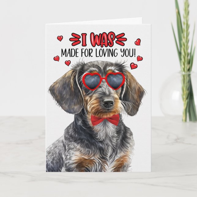Cartes Pour Fêtes Annuelles Chien à poils durs Dachshund Faisant l'amour avec  (Devant)