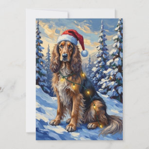 Cartes Pour Fêtes Annuelles Chien Afghan Élégant Noël en Pays de Merveilles Hi