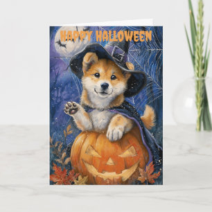 Cartes Pour Fêtes Annuelles Chien Akita Halloween