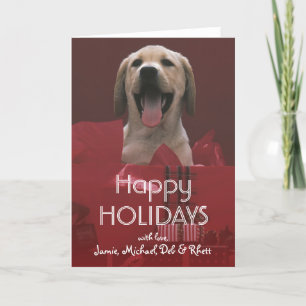 Cartes Pour Fêtes Annuelles Chien avec cadeaux de vacances