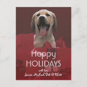 Cartes Pour Fêtes Annuelles Chien avec cadeaux de vacances