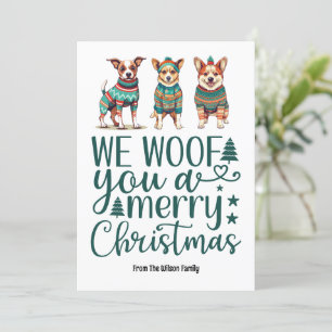 Cartes Pour Fêtes Annuelles Chien avec pull   Nous t'avons fait un joyeux Noël