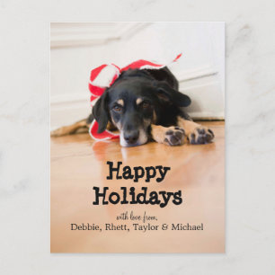 Cartes Pour Fêtes Annuelles Chien avec rubans de Noël