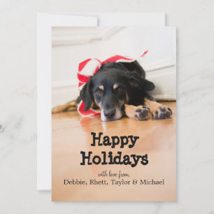 Cartes Pour Fêtes Annuelles Chien avec rubans de Noël