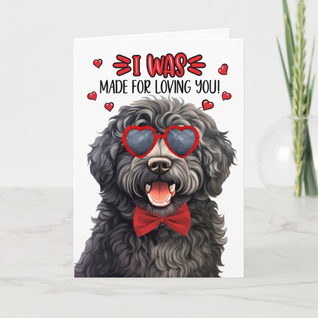 Cartes Pour Fêtes Annuelles Chien Barbet fait pour vous aimer Valentine (Devant)