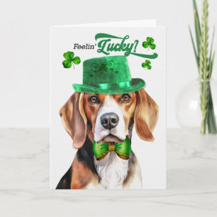 Cartes Pour Fêtes Annuelles Chien Beagle se sentant chanceux à la Saint-Patric