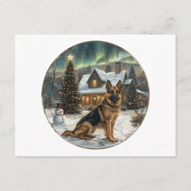 Cartes Pour Fêtes Annuelles Chien berger allemand de Noël (Devant)