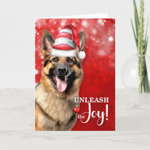 Cartes Pour Fêtes Annuelles Chien berger allemand déchaîner la joie Noël