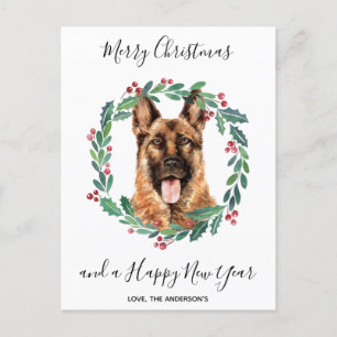 Cartes Pour Fêtes Annuelles Chien berger allemand élégant Joyeux Noël