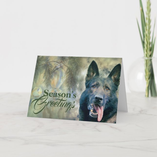 Cartes Pour Fêtes Annuelles Chien berger allemand - Peinture GSD (Devant)